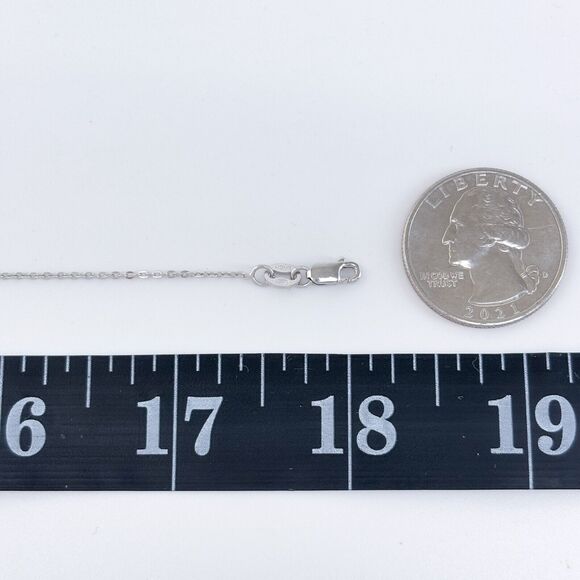 Sterling Silver 925 Circle Link Chain Necklace | 18” - Picture 2 of 3